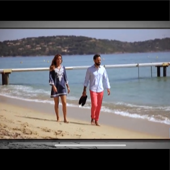 NWT 🇫🇷 Les Canebiers Tahiti Navy/ White Tunic Dress - Picture 8 of 8